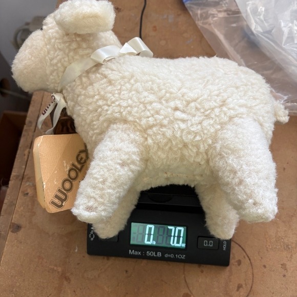 Vtg Stratton Woolex Sheep Plush Salesman Sample w/ Bell Ribbon Promotional gift - Picture 11 of 11
